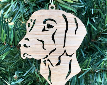 Weimaraner dog lasercut christmas ornament, weimaraner dog face tree ornament, xmas hanging decoration