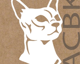 Siamese cat vinyl decal, outdoor premium vinyl, car window sticker, laptop, glass, phone, cat face, Christmas