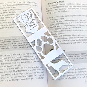 Rottweiler stainless steel bookmark, dog bookmark, rottweiler dog gift, lasercut stainless steel book mark, Christmas