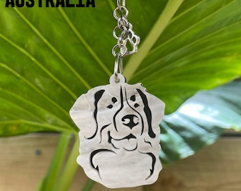 Bernese Mountain dog keychain, acrylic dog keyring bag charm, pet jewellery keepsake, bernese mountain dog jewelry, Christmas gift, lasercut
