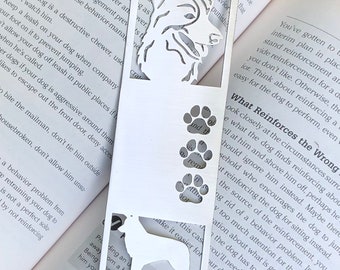Border Collie stainless steel bookmark, dog bookmark, border collie dog gift, lasercut stainless steel book mark, Christmas
