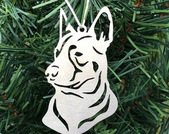 Heeler Cattle dog dog stainless steel christmas ornament, cattle dog dog face tree ornament, xmas hanging decoration