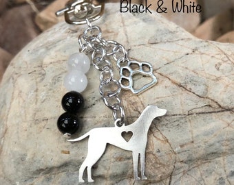 Dalmatian dog keychain, stainless steel dog key chain, pet keepsake bag charm, dalmatian jewelry, jewellery, dog lover, Christmas gift