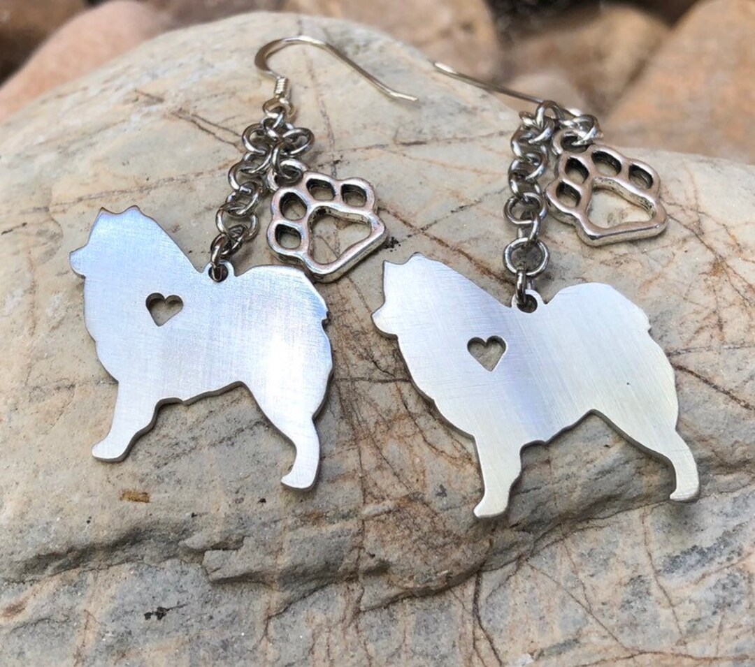 Samoyed Drop Earrings Dangle Dog Earrings Samoyed Jewelry - Etsy