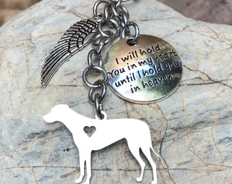 Rhodesian Ridgeback dog pet memorial keychain, stainless steel keepsake, pet loss key chain, dog bag charm, rainbow bridge gift, jewellery