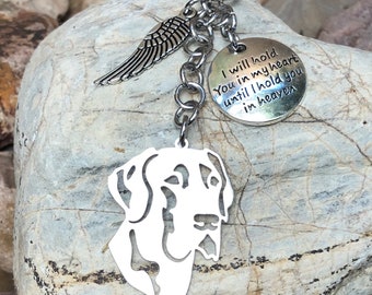 Great Dane dog pet memorial keychain - pet keepsake - pet loss key chain - pet bag charm - Great Dane jewelry - dog jewellery