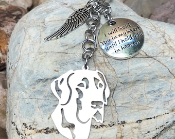 Great Dane dog pet memorial keychain - pet keepsake - pet loss key chain - pet bag charm - Great Dane jewelry - dog jewellery