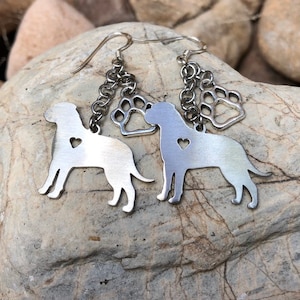 Bull Mastiff drop earrings - dog dangle earrings - mastiff jewelry - animal themed jewellery