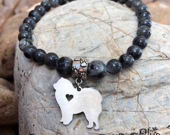 Chow Chow dog gemstone bracelet, dog themed bracelet, pet theme, chow chow jewelry, beaded jewellery, Christmas gift