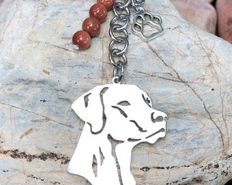 Rhodesian Ridgeback dog keychain, dog gemstone key chain, bag charm, pet keepsake, ridgeback jewelry, jewellery, Christmas gift