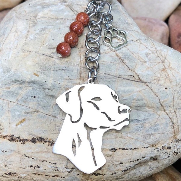 Rhodesian Ridgeback Hunde Schlüsselanhänger, Hund Edelstein Schlüsselanhänger, Taschenanhänger, Haustier Andenken, Ridgeback Schmuck, Schmuck, Weihnachtsgeschenk