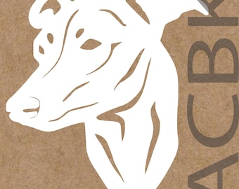 Whippet dog vinyl decal, outdoor premium vinyl, car window sticker, laptop, glass, phone, dog face, whippet, Christmas