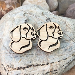 Beagle dog earrings, drop earrings, dog earrings, dog lover jewelry, dog gift, beagle jewelry, pet, lasercut, Christmas