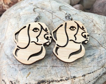 Beagle dog earrings, drop earrings, dog earrings, dog lover jewelry, dog gift, beagle jewelry, pet, lasercut, Christmas