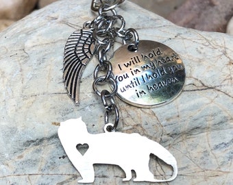 Himalayan cat memorial keychain, pet loss keychain, pet memorial, cat key chain, himalayan jewelry, pet keepsake, cat lover