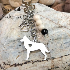 Belgian Malinois dog keychain, stainless steel dog key chain, bag charm, pet jewellery, keepsake, belgian malinois jewelry, Christmas, gift
