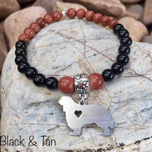 Cavalier King Charles Edelstein Armband - Hund Themen Armband - Haustier Thema - Kavalier Schmuck - Perlenschmuck