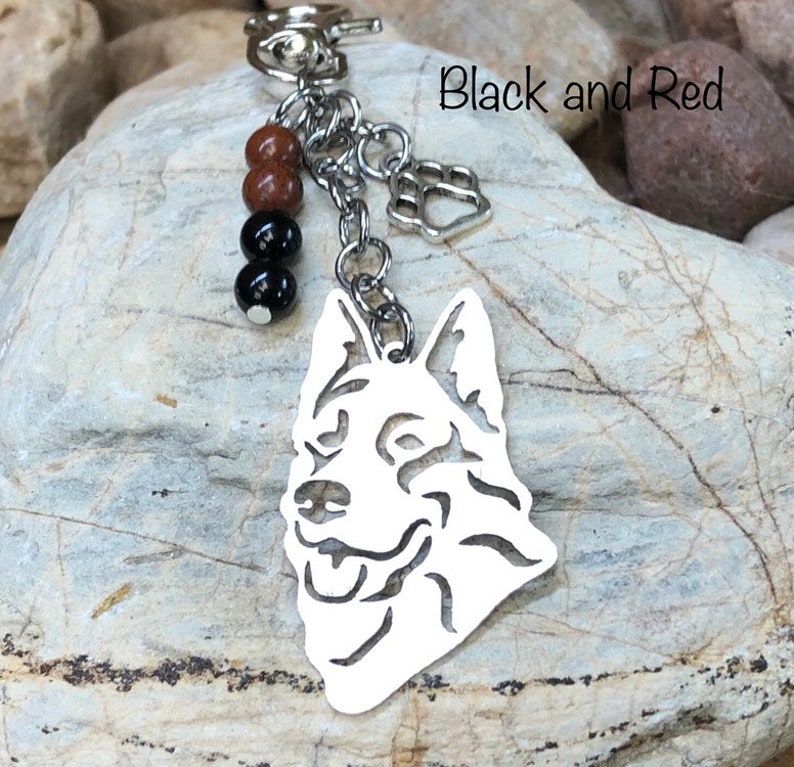 German Shepherd Dog Keychain Stainless Steel Key Chain Bag Etsy