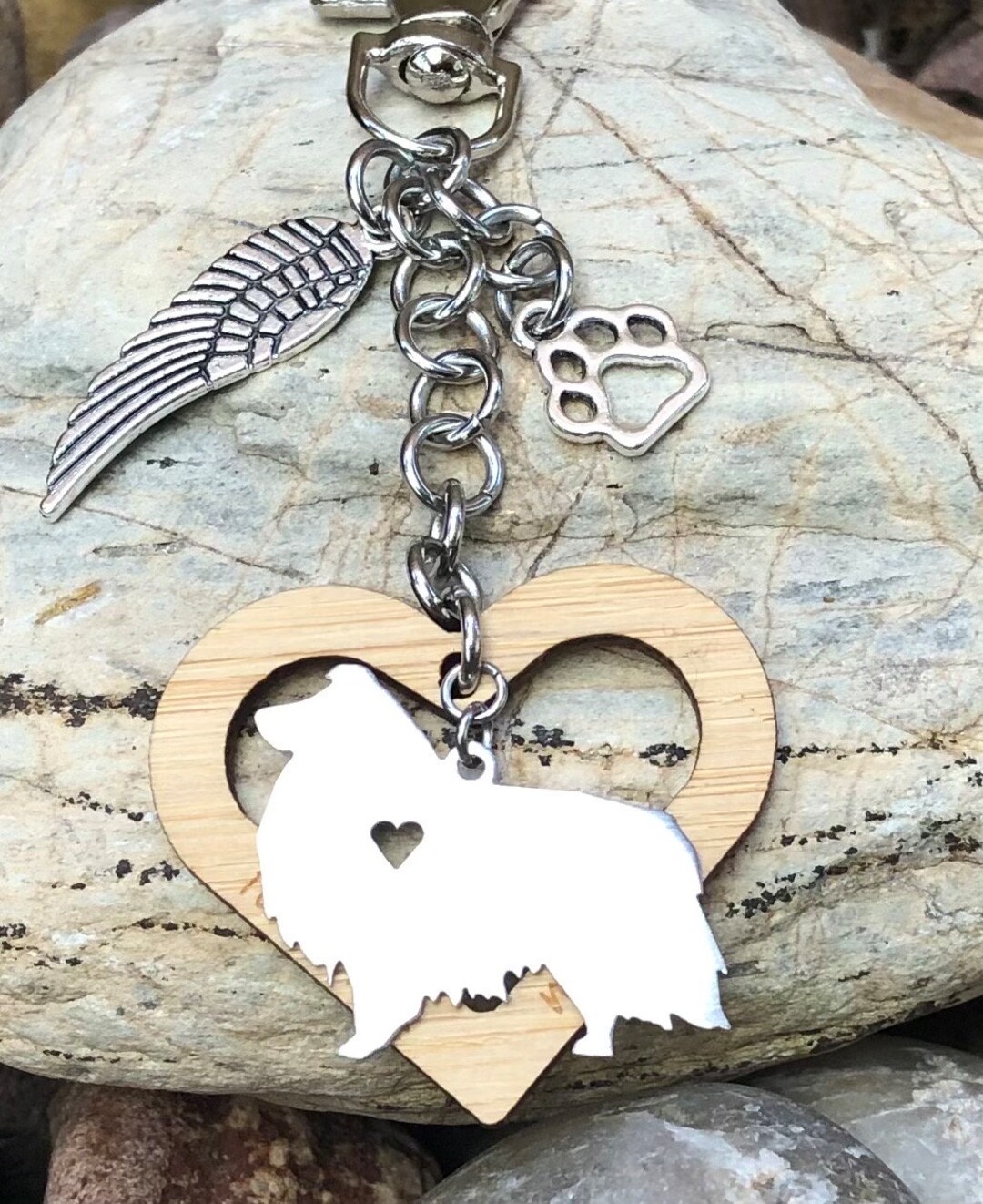 Portachiavi Da Parete Sheltie - Acciaio Americano 16 Gauge - 5 Ganci - 15x15 Cm - Made In USA - Regalo Per Amanti Dei Cani