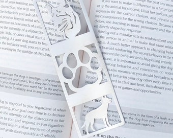 Kelpie stainless steel bookmark, dog bookmark, Australian Kelpie dog gift, lasercut stainless steel book mark, Christmas