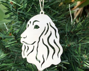 Cocker Spaniel dog stainless steel christmas ornament, cocker spaniel dog face tree ornament, xmas hanging decoration
