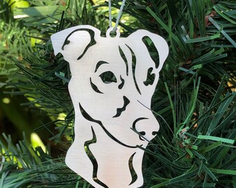 Jack Russell dog stainless steel christmas ornament, Jack Russell dog face tree ornament, xmas hanging decoration