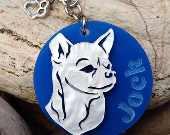 Personalised dog or cat keychain, 3d effect engraved key ring, lasercut acrylic, animal themed keychain, various colours and breeds, gifts