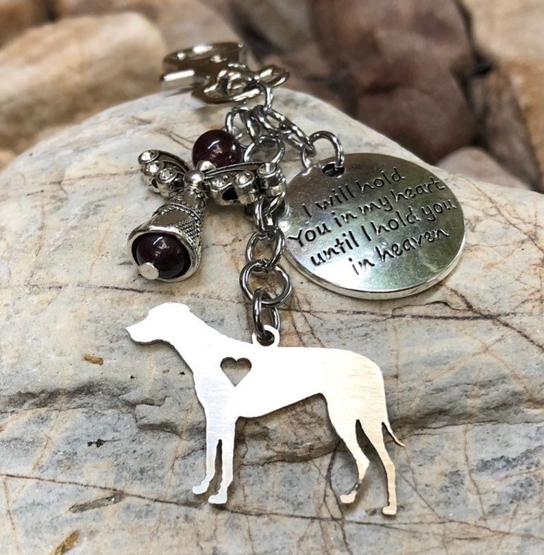 dog jewellery pet loss key chain pet keepsake rainbow bridge gift Rhodesian Ridgeback dog pet memorial keychain dog bag charm