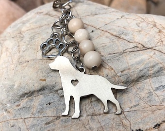 Labrador dog keychain - pet keepsake - pet key chain - pet bag charm - labrador jewelry - dog lover - dog jewellery - dog keychain - pet