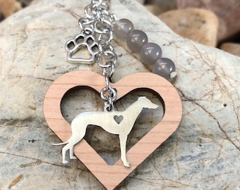 Greyhound key chain - dog keychain - bag charm - pet keepsake - greyhound jewelry - animal themed jewellery