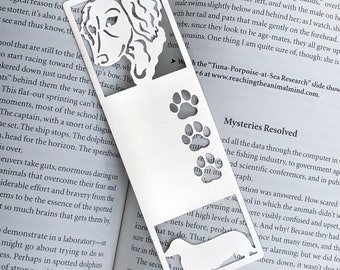 Dachshund long haired stainless steel bookmark, dog bookmark, dachshund dog gift, lasercut stainless steel book mark, Christmas, three paw