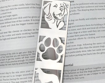Golden Retriever stainless steel bookmark, dog bookmark, golden retriever dog gift, lasercut stainless steel book mark, Christmas
