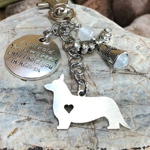 Cardigan Corgi dog pet memorial keychain - pet keepsake - pet loss key chain - bag charm - cardigan welsh corgi jewelry - jewellery