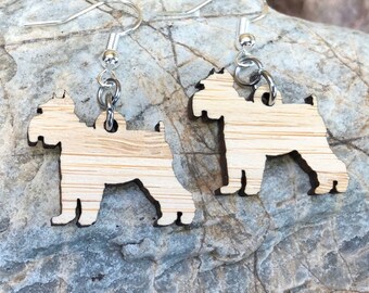 Schnauzer dog earrings, drop earrings, dog earrings, dog lover jewelry, dog gift, schnauzer dog jewellery, lasercut, Christmas
