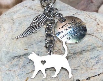 British Shorthair cat memorial keychain - pet loss - pet memorial - cat key chain - british shorthair jewelry - pet keepsake - bag charm