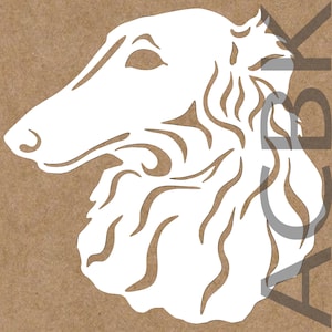 Borzoi dog vinyl decal, outdoor premium vinyl, car window sticker, laptop, glass, phone, dog face, russian sighthound, Christmas
