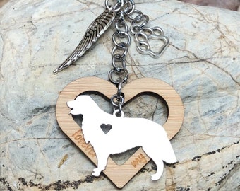 Golden Retriever dog pet memorial keychain, pet keepsake, pet loss key chain, rainbow bridge bag charm, golden retriever jewellery, pet