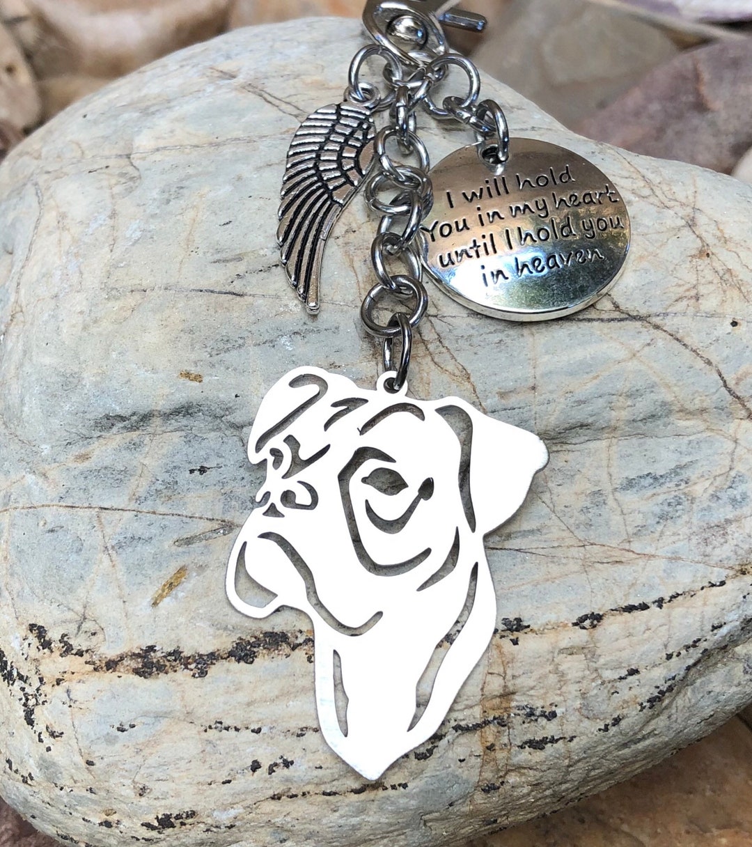 Boxer dog pet memorial keychain - pet keepsake - pet loss key chain - dog  bag charm - rainbow bridge gift - boxer dog jewellery - jewelry