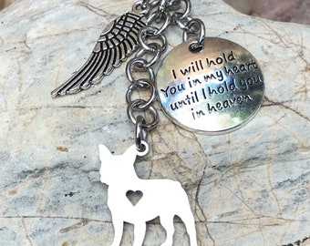French Bulldog dog pet memorial keychain - pet keepsake - pet loss key chain - dog bag charm - french bulldog jewelry - jewellery
