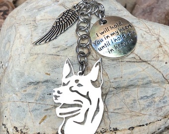 Kelpie Dog pet memorial- pet keepsake - pet loss key chain - bag charm - dog keyhcain - australian kelpie jewelry - jewellery