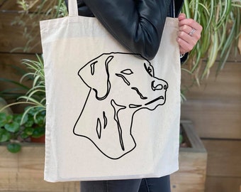 Ridgeback tote bag, dog shoulder bag, dog lover bag, cotton dog bag, line art tote, merchandise
