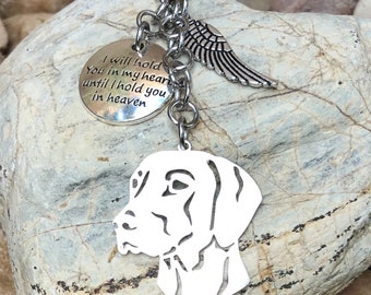 Weimaraner dog pet memorial keychain, pet keepsake, pet loss key chain, pet bag charm, weimaraner jewelry, dog jewellery, jewelry