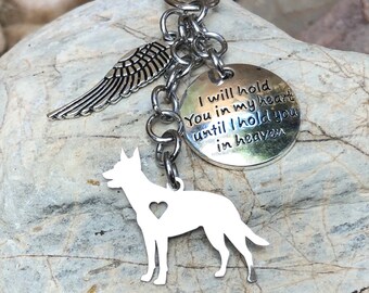 Kelpie Dog pet memorial- pet keepsake - pet loss key chain - bag charm - dog keyhcain - australian kelpie jewelry - jewellery
