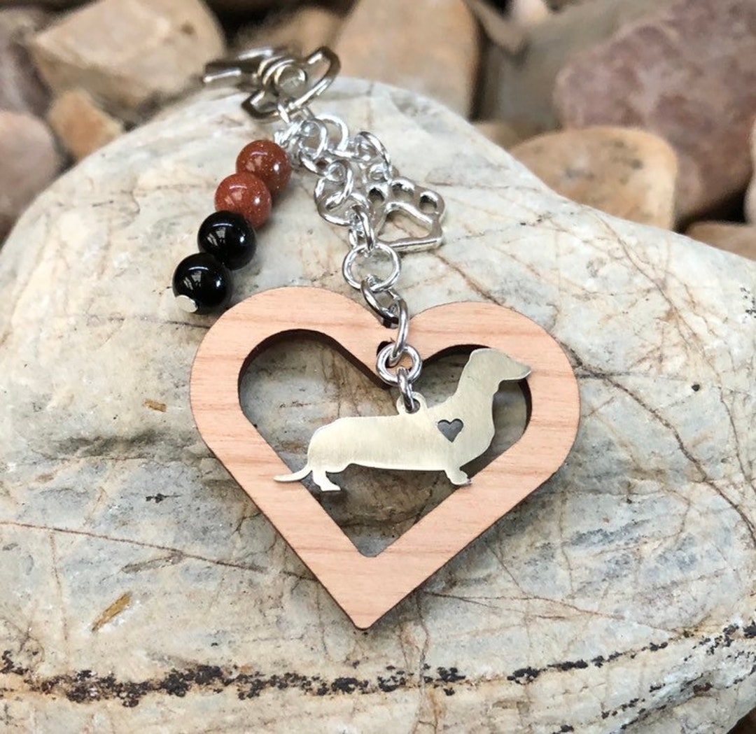 Dachshund dog pet memorial keychain - pet keepsake - pet loss key chain - dog  bag charm - rainbow bridge gift - dog jewellery - jewelry