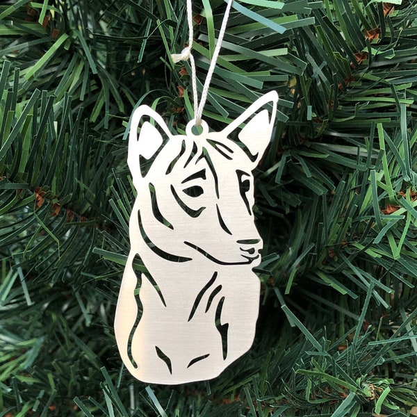 Basenji Hund Edelstahl Weihnachtsornament, Basenji Hund Gesicht Baum ornament, Weihnachtsdekoration