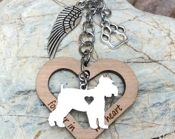 Schnauzer pet memorial keepsake key chain - dog bag charm - pet loss - dog keychain - pet memorial - rainbow bridge - pet - dog