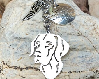 Vizsla dog pet memorial keychain, pet keepsake, pet loss key chain, dog bag charm, rainbow bridge gift, vizsla dog jewellery, jewelry