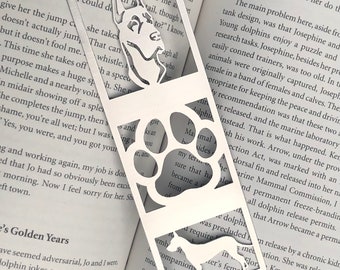 Great Dane stainless steel bookmark, dog bookmark, great dane dog gift, lasercut stainless steel book mark, Christmas