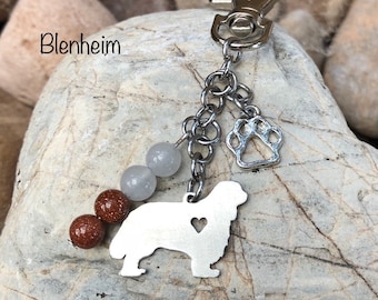 Cavalier King Charles Spaniel dog keychain, stainless steel dog bag charm, dog key chain, pet jewellery, cavalier jewelry, jewellery