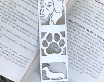 Dachshund stainless steel bookmark, dog bookmark, dachshund dog gift, lasercut stainless steel book mark, Christmas